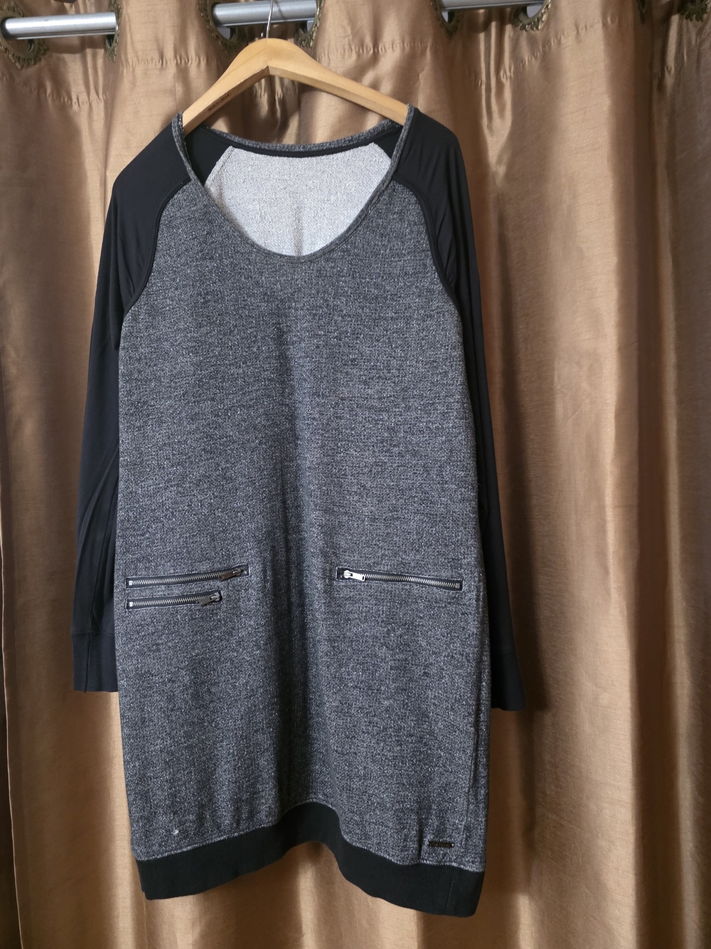 Calvin Klein Jeans Black and Gray Knit Sweater Detail